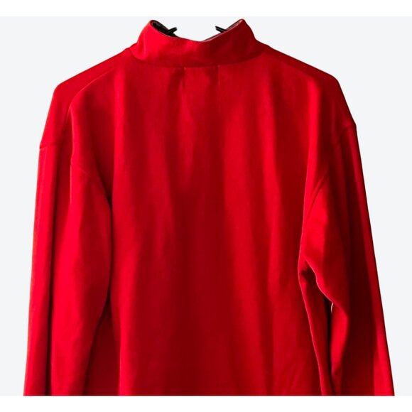 Phenix Men's Medium Long Sleeve 1/4 Polyester Fleece Top Red White - Picture 5 of 8